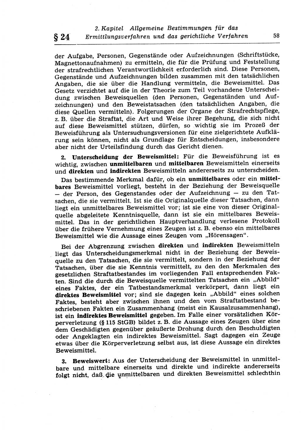 Strafprozeßrecht der DDR (Deutsche Demokratische Republik), Lehrkommentar zur Strafprozeßordnung (StPO) 1968, Seite 58 (Strafprozeßr. DDR Lehrkomm. StPO 19688, S. 58)