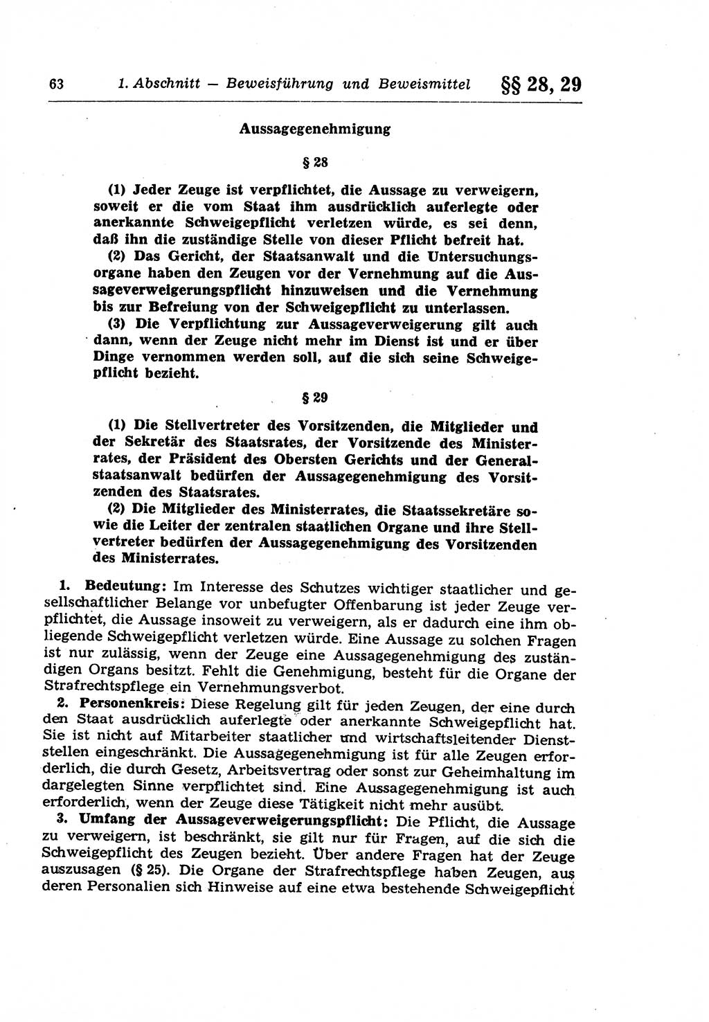 Strafprozeßrecht der DDR (Deutsche Demokratische Republik), Lehrkommentar zur Strafprozeßordnung (StPO) 1968, Seite 63 (Strafprozeßr. DDR Lehrkomm. StPO 19688, S. 63)