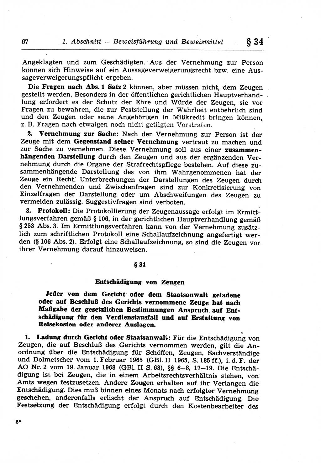 Strafprozeßrecht der DDR (Deutsche Demokratische Republik), Lehrkommentar zur Strafprozeßordnung (StPO) 1968, Seite 67 (Strafprozeßr. DDR Lehrkomm. StPO 19688, S. 67)