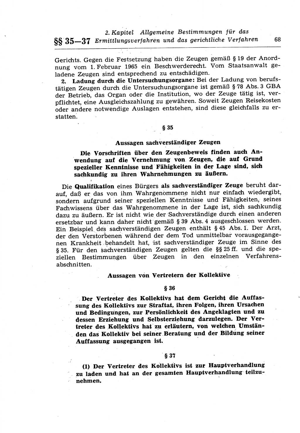Strafprozeßrecht der DDR (Deutsche Demokratische Republik), Lehrkommentar zur Strafprozeßordnung (StPO) 1968, Seite 68 (Strafprozeßr. DDR Lehrkomm. StPO 19688, S. 68)