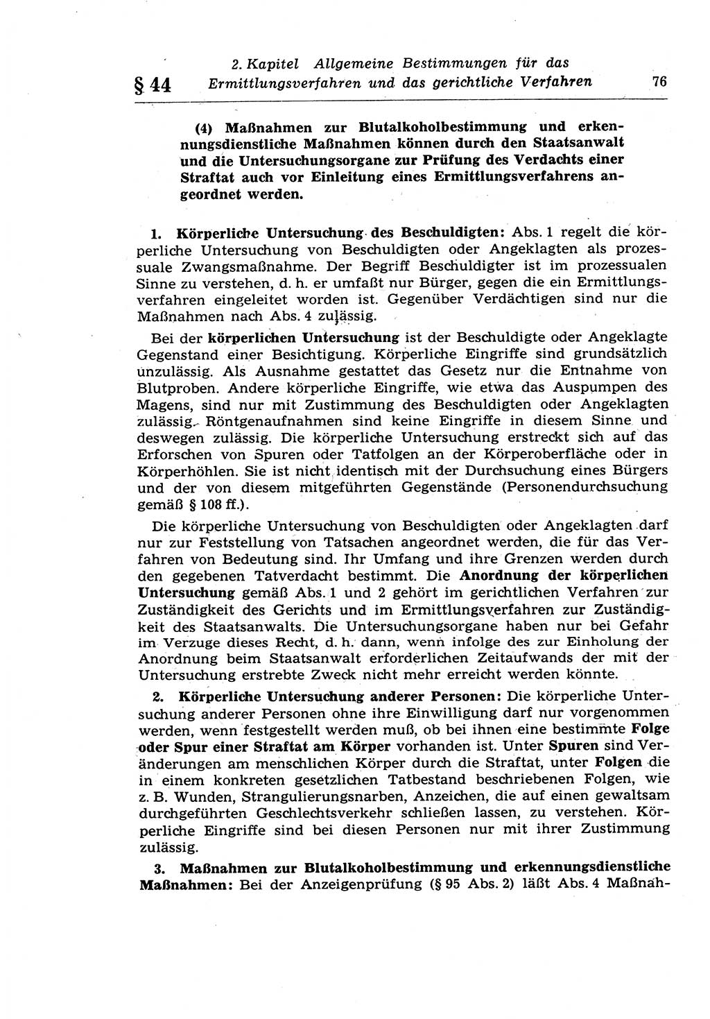 Strafprozeßrecht der DDR (Deutsche Demokratische Republik), Lehrkommentar zur Strafprozeßordnung (StPO) 1968, Seite 76 (Strafprozeßr. DDR Lehrkomm. StPO 19688, S. 76)