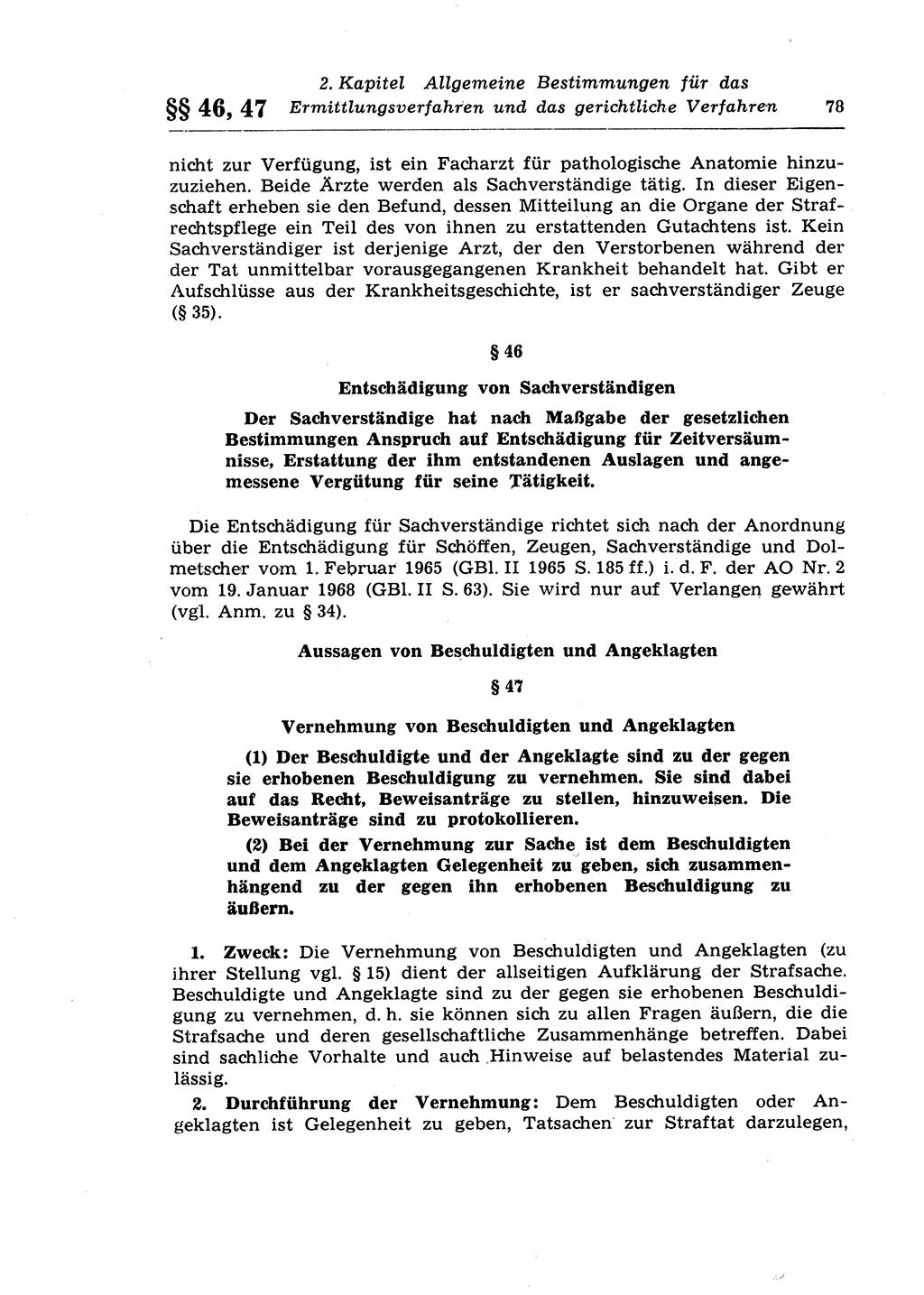 Strafprozeßrecht der DDR (Deutsche Demokratische Republik), Lehrkommentar zur Strafprozeßordnung (StPO) 1968, Seite 78 (Strafprozeßr. DDR Lehrkomm. StPO 19688, S. 78)