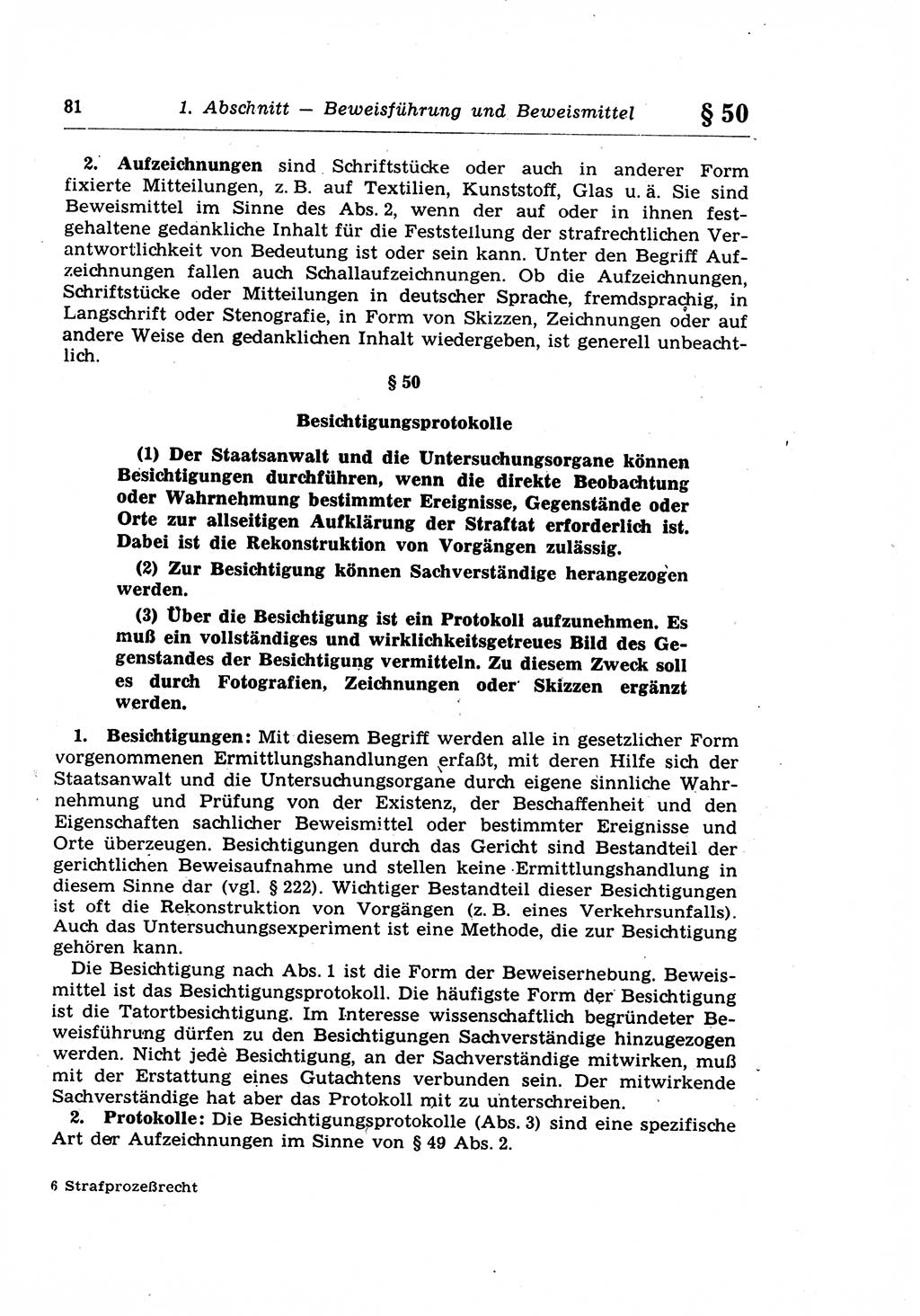 Strafprozeßrecht der DDR (Deutsche Demokratische Republik), Lehrkommentar zur Strafprozeßordnung (StPO) 1968, Seite 81 (Strafprozeßr. DDR Lehrkomm. StPO 19688, S. 81)