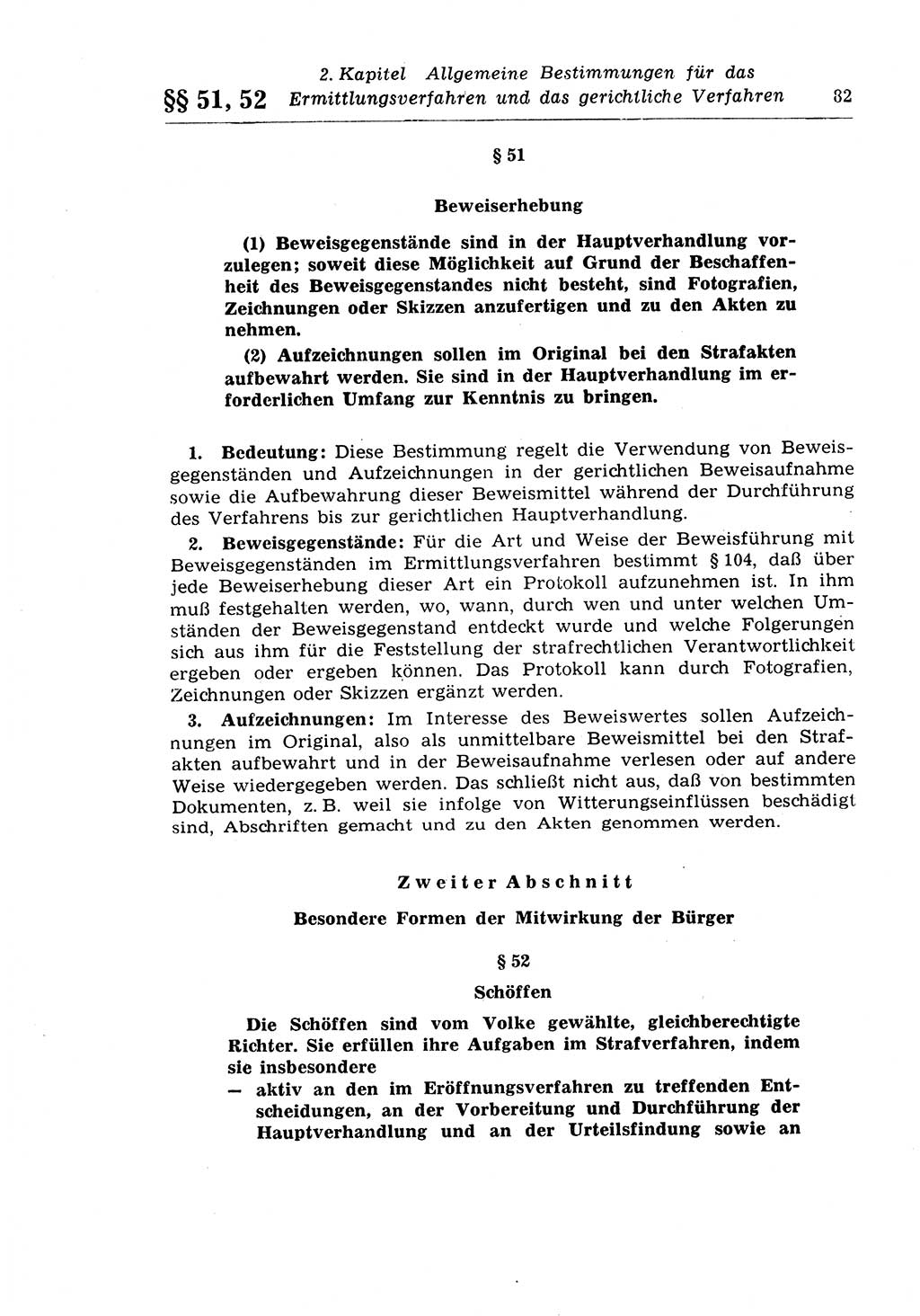 Strafprozeßrecht der DDR (Deutsche Demokratische Republik), Lehrkommentar zur Strafprozeßordnung (StPO) 1968, Seite 82 (Strafprozeßr. DDR Lehrkomm. StPO 19688, S. 82)