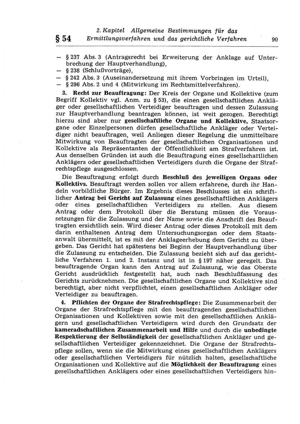 Strafprozeßrecht der DDR (Deutsche Demokratische Republik), Lehrkommentar zur Strafprozeßordnung (StPO) 1968, Seite 90 (Strafprozeßr. DDR Lehrkomm. StPO 19688, S. 90)