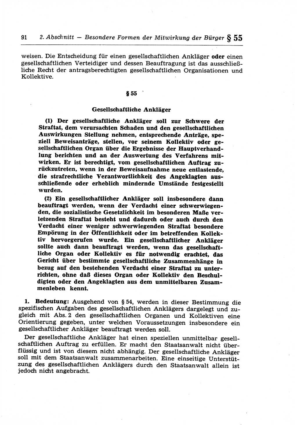 Strafprozeßrecht der DDR (Deutsche Demokratische Republik), Lehrkommentar zur Strafprozeßordnung (StPO) 1968, Seite 91 (Strafprozeßr. DDR Lehrkomm. StPO 19688, S. 91)