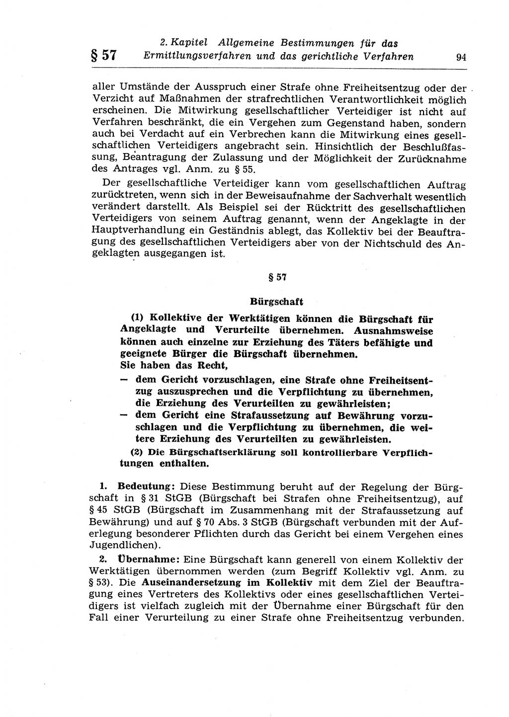 Strafprozeßrecht der DDR (Deutsche Demokratische Republik), Lehrkommentar zur Strafprozeßordnung (StPO) 1968, Seite 94 (Strafprozeßr. DDR Lehrkomm. StPO 19688, S. 94)