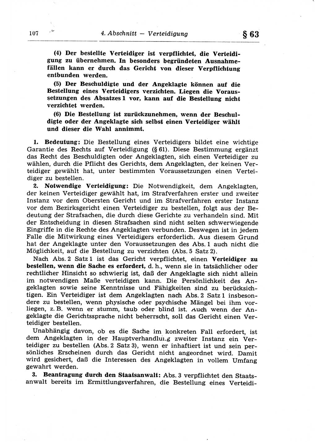Strafprozeßrecht der DDR (Deutsche Demokratische Republik), Lehrkommentar zur Strafprozeßordnung (StPO) 1968, Seite 107 (Strafprozeßr. DDR Lehrkomm. StPO 19688, S. 107)