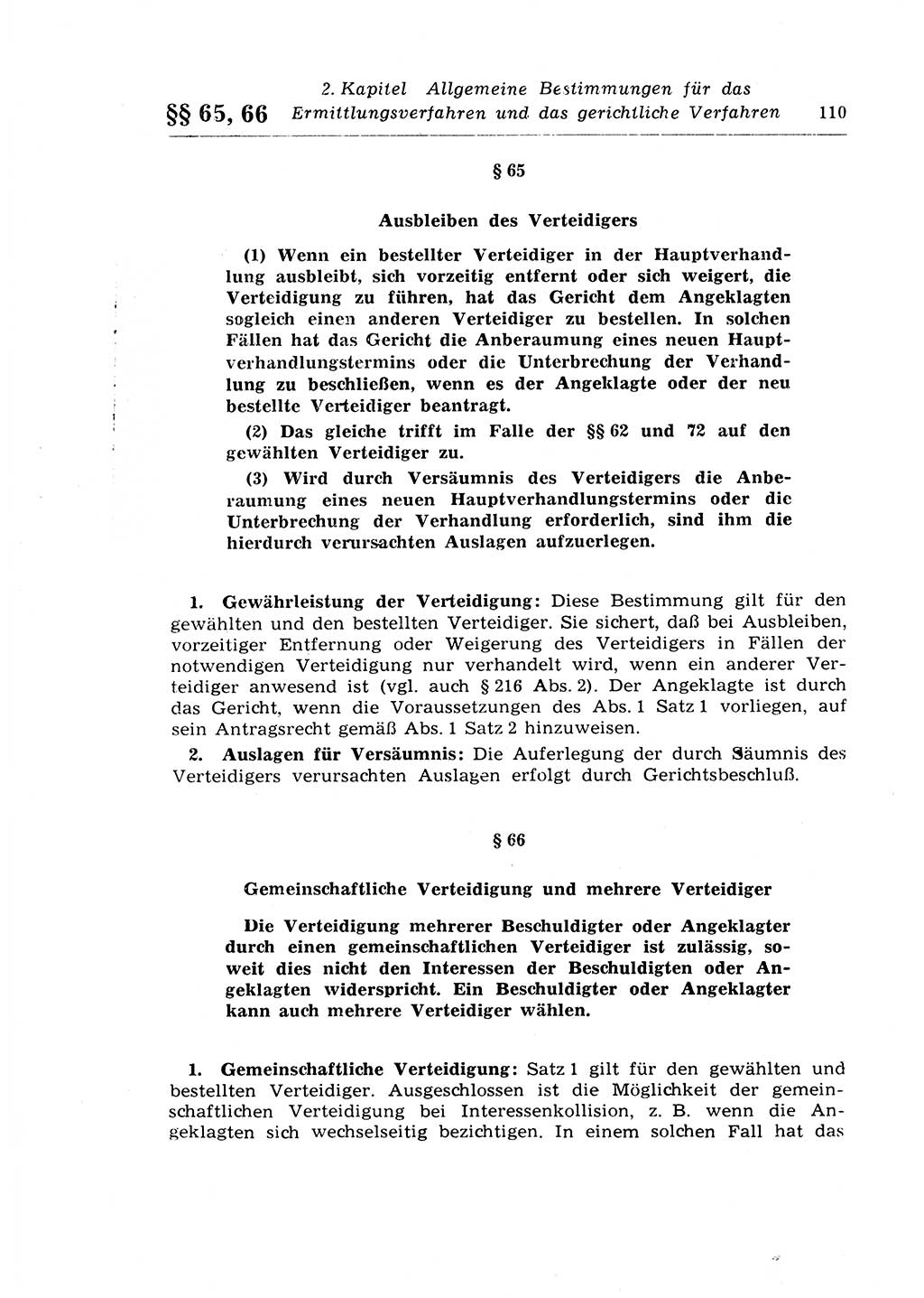 Strafprozeßrecht der DDR (Deutsche Demokratische Republik), Lehrkommentar zur Strafprozeßordnung (StPO) 1968, Seite 110 (Strafprozeßr. DDR Lehrkomm. StPO 19688, S. 110)