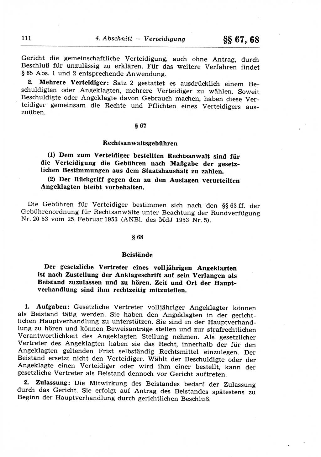 Strafprozeßrecht der DDR (Deutsche Demokratische Republik), Lehrkommentar zur Strafprozeßordnung (StPO) 1968, Seite 111 (Strafprozeßr. DDR Lehrkomm. StPO 19688, S. 111)