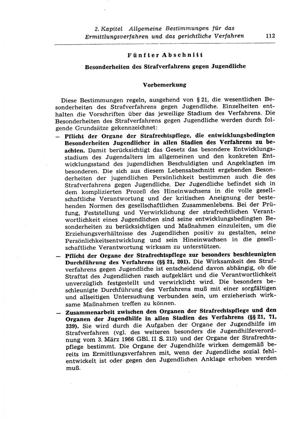 Strafprozeßrecht der DDR (Deutsche Demokratische Republik), Lehrkommentar zur Strafprozeßordnung (StPO) 1968, Seite 112 (Strafprozeßr. DDR Lehrkomm. StPO 19688, S. 112)