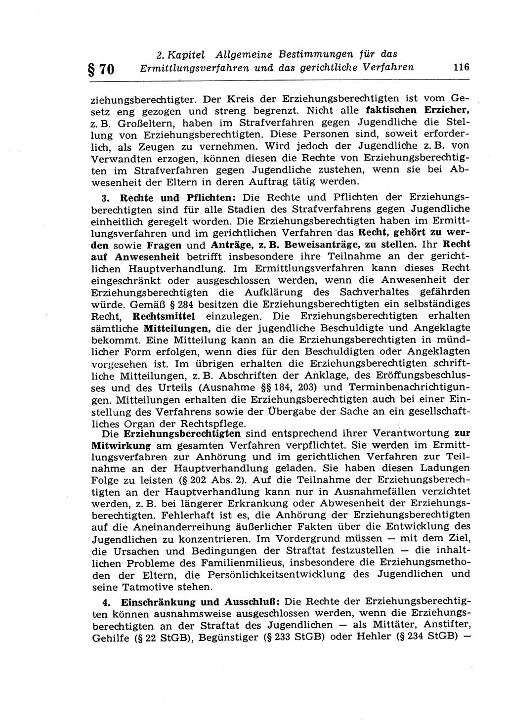 Strafprozeßrecht der DDR (Deutsche Demokratische Republik), Lehrkommentar zur Strafprozeßordnung (StPO) 1968, Seite 116 (Strafprozeßr. DDR Lehrkomm. StPO 19688, S. 116)