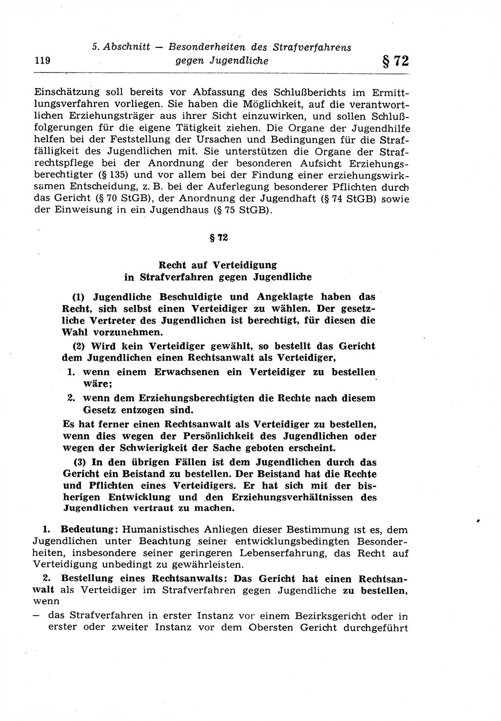 Strafprozeßrecht der DDR (Deutsche Demokratische Republik), Lehrkommentar zur Strafprozeßordnung (StPO) 1968, Seite 119 (Strafprozeßr. DDR Lehrkomm. StPO 19688, S. 119)