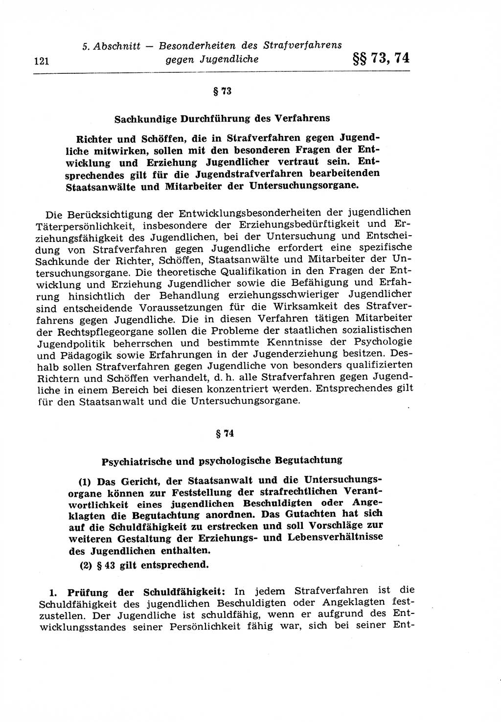 Strafprozeßrecht der DDR (Deutsche Demokratische Republik), Lehrkommentar zur Strafprozeßordnung (StPO) 1968, Seite 121 (Strafprozeßr. DDR Lehrkomm. StPO 19688, S. 121)