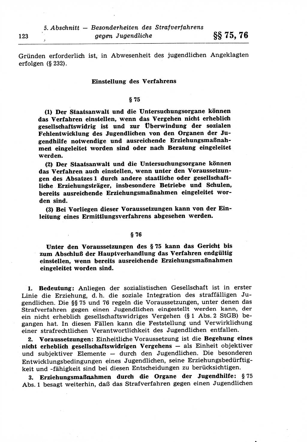 Strafprozeßrecht der DDR (Deutsche Demokratische Republik), Lehrkommentar zur Strafprozeßordnung (StPO) 1968, Seite 123 (Strafprozeßr. DDR Lehrkomm. StPO 19688, S. 123)