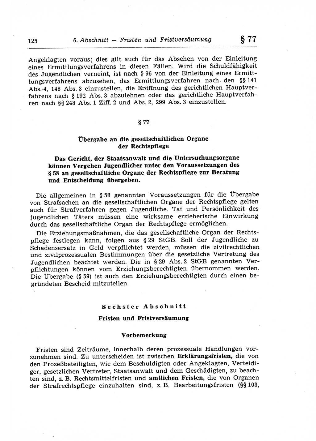 Strafprozeßrecht der DDR (Deutsche Demokratische Republik), Lehrkommentar zur Strafprozeßordnung (StPO) 1968, Seite 125 (Strafprozeßr. DDR Lehrkomm. StPO 19688, S. 125)