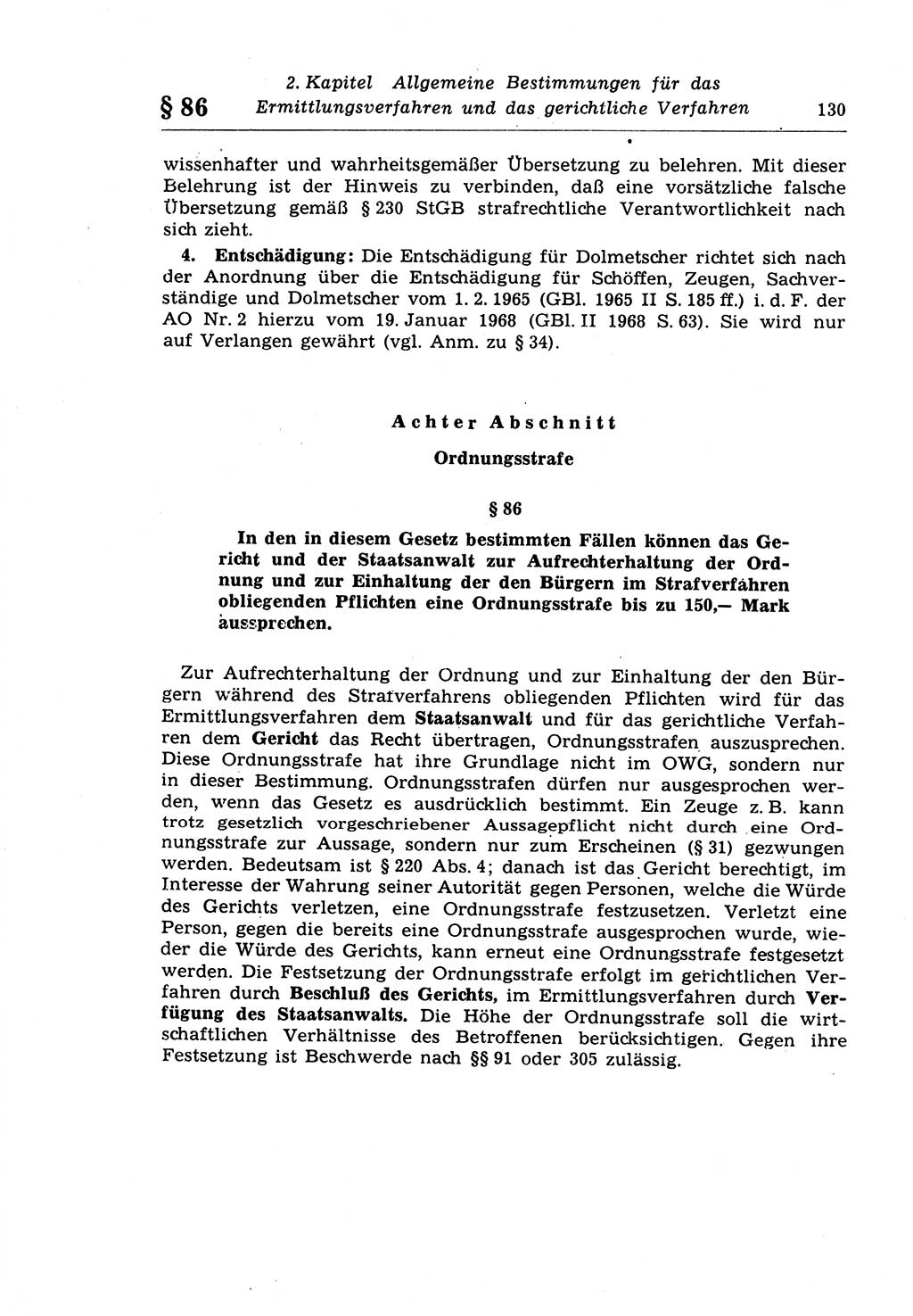 Strafprozeßrecht der DDR (Deutsche Demokratische Republik), Lehrkommentar zur Strafprozeßordnung (StPO) 1968, Seite 130 (Strafprozeßr. DDR Lehrkomm. StPO 19688, S. 130)
