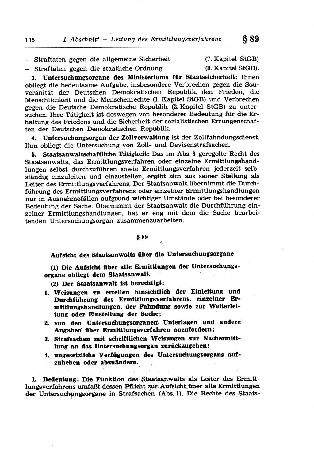 Strafprozeßrecht der DDR (Deutsche Demokratische Republik), Lehrkommentar zur Strafprozeßordnung (StPO) 1968, Seite 135 (Strafprozeßr. DDR Lehrkomm. StPO 19688, S. 135)