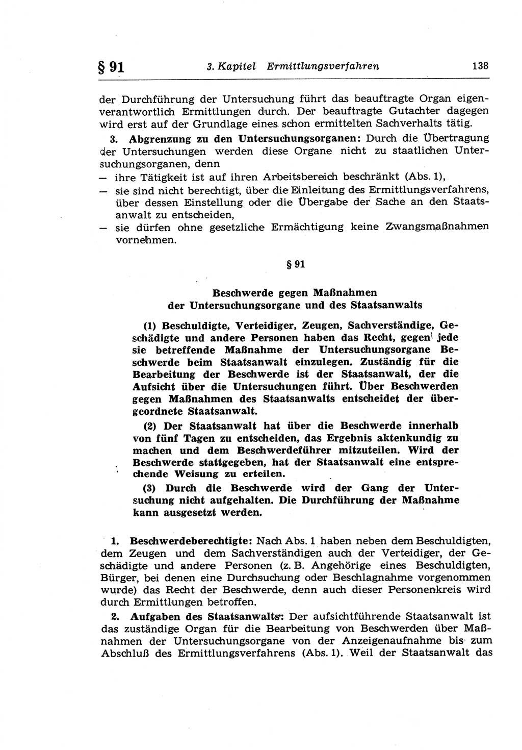 Strafprozeßrecht der DDR (Deutsche Demokratische Republik), Lehrkommentar zur Strafprozeßordnung (StPO) 1968, Seite 138 (Strafprozeßr. DDR Lehrkomm. StPO 19688, S. 138)