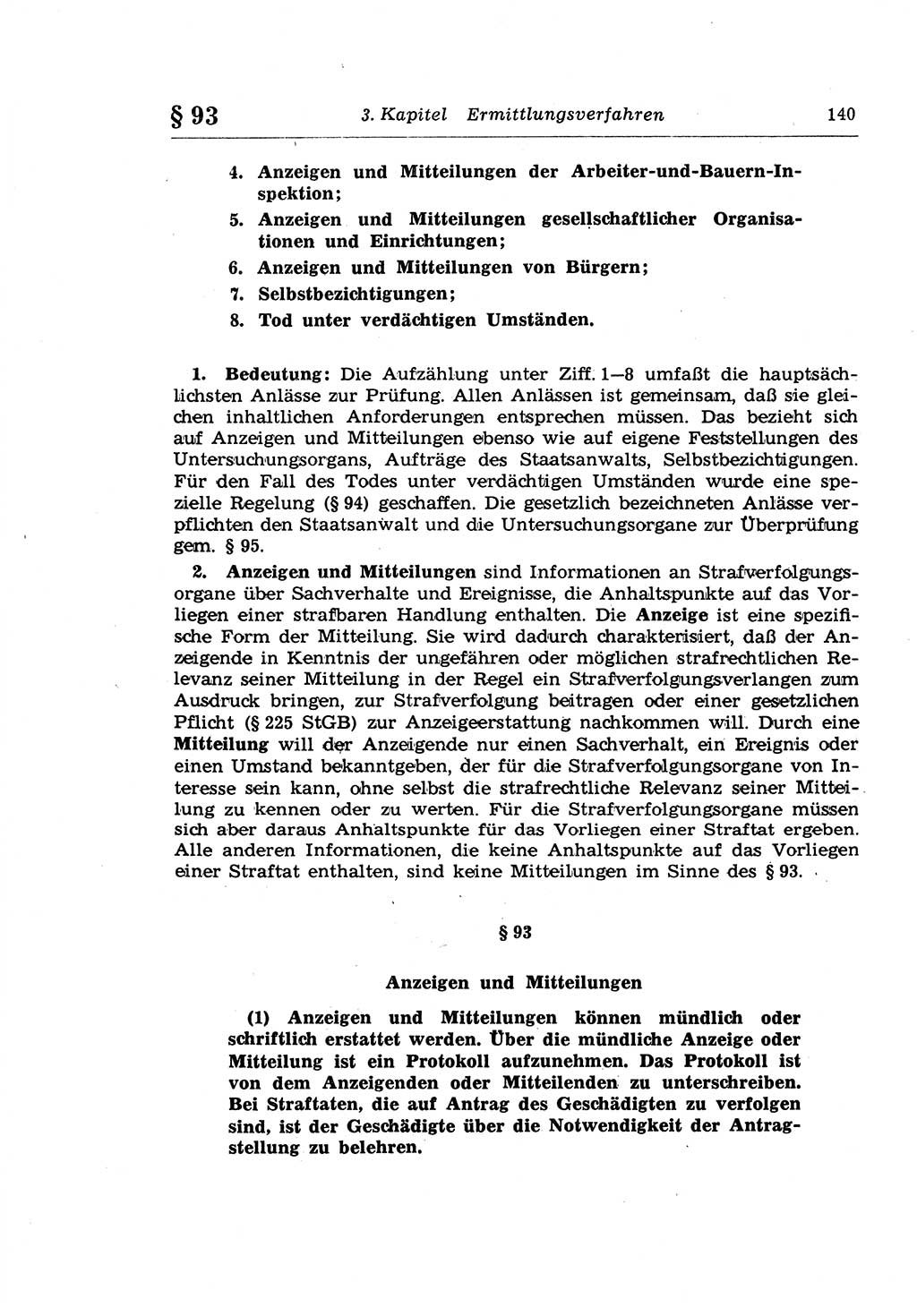 Strafprozeßrecht der DDR (Deutsche Demokratische Republik), Lehrkommentar zur Strafprozeßordnung (StPO) 1968, Seite 140 (Strafprozeßr. DDR Lehrkomm. StPO 19688, S. 140)