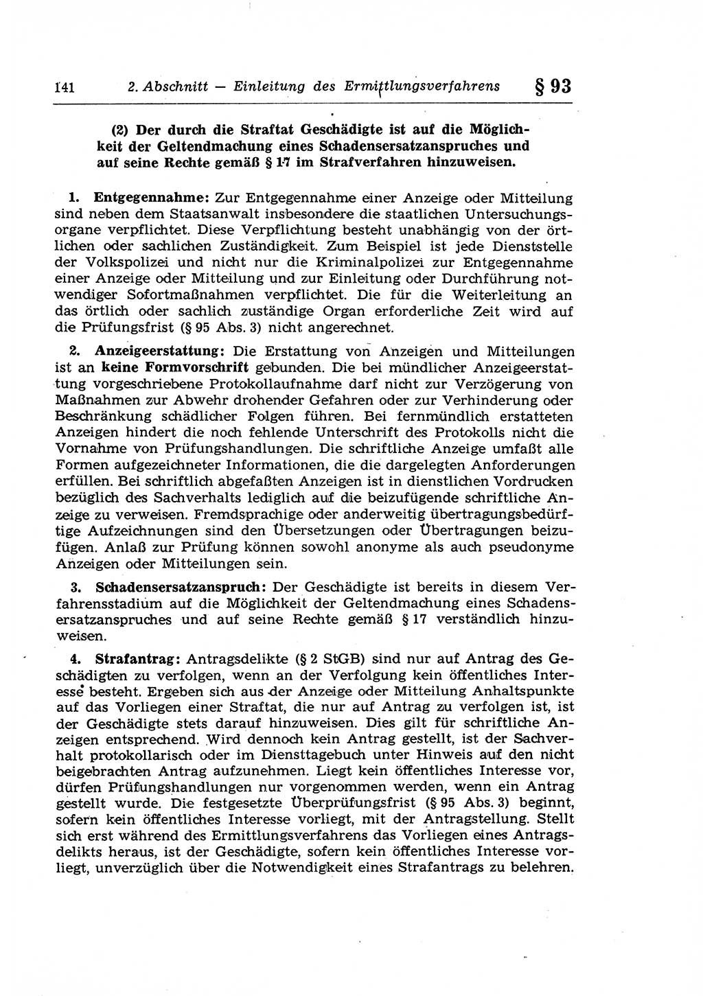 Strafprozeßrecht der DDR (Deutsche Demokratische Republik), Lehrkommentar zur Strafprozeßordnung (StPO) 1968, Seite 141 (Strafprozeßr. DDR Lehrkomm. StPO 19688, S. 141)