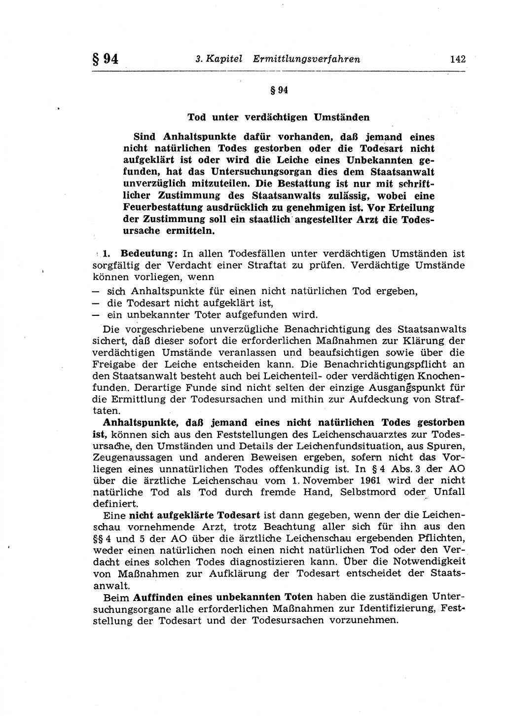 Strafprozeßrecht der DDR (Deutsche Demokratische Republik), Lehrkommentar zur Strafprozeßordnung (StPO) 1968, Seite 142 (Strafprozeßr. DDR Lehrkomm. StPO 19688, S. 142)