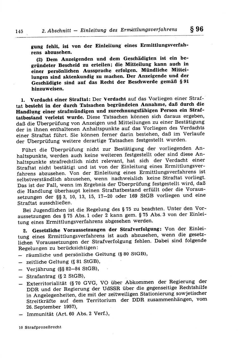 Strafprozeßrecht der DDR (Deutsche Demokratische Republik), Lehrkommentar zur Strafprozeßordnung (StPO) 1968, Seite 145 (Strafprozeßr. DDR Lehrkomm. StPO 19688, S. 145)