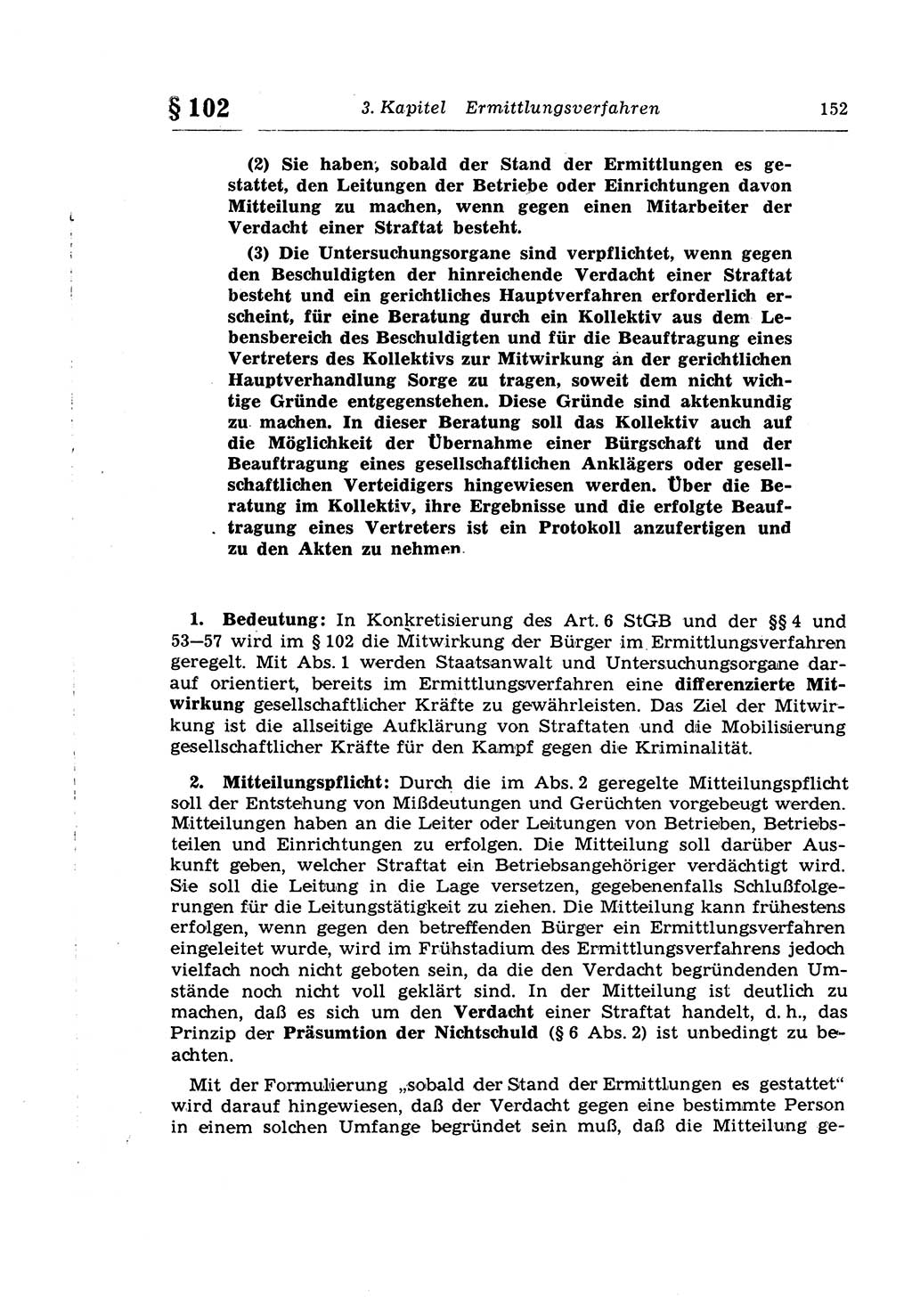 Strafprozeßrecht der DDR (Deutsche Demokratische Republik), Lehrkommentar zur Strafprozeßordnung (StPO) 1968, Seite 152 (Strafprozeßr. DDR Lehrkomm. StPO 19688, S. 152)
