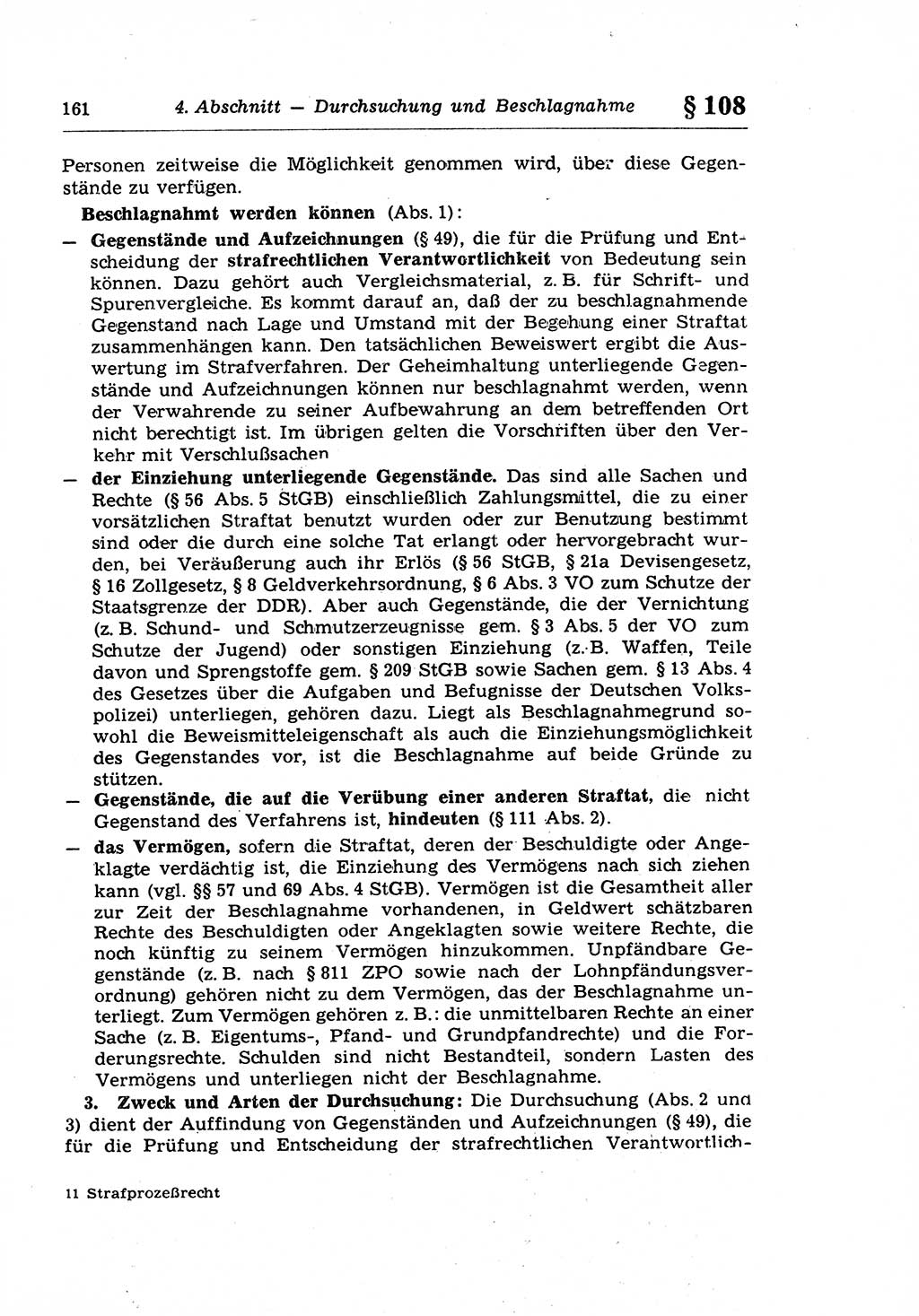 Strafprozeßrecht der DDR (Deutsche Demokratische Republik), Lehrkommentar zur Strafprozeßordnung (StPO) 1968, Seite 161 (Strafprozeßr. DDR Lehrkomm. StPO 19688, S. 161)