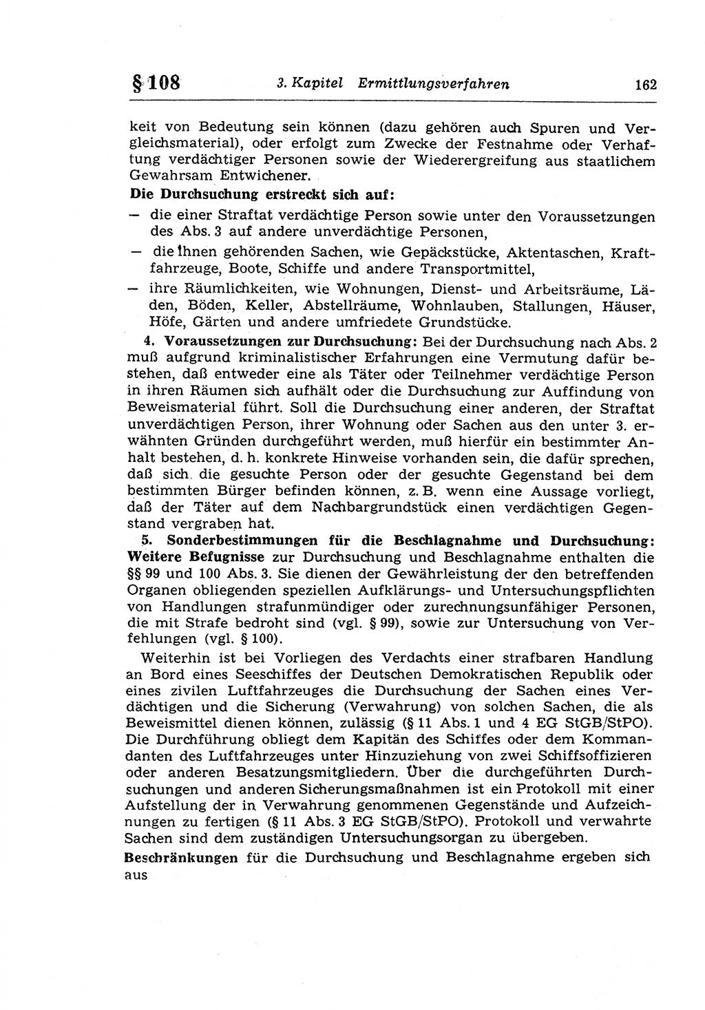Strafprozeßrecht der DDR (Deutsche Demokratische Republik), Lehrkommentar zur Strafprozeßordnung (StPO) 1968, Seite 162 (Strafprozeßr. DDR Lehrkomm. StPO 19688, S. 162)