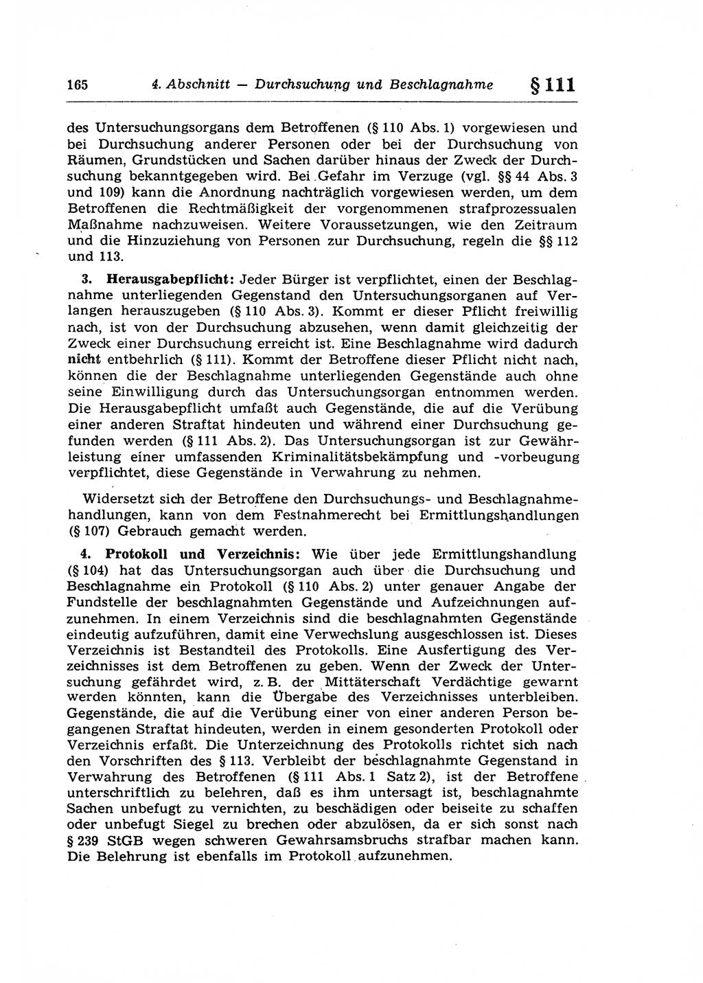 Strafprozeßrecht der DDR (Deutsche Demokratische Republik), Lehrkommentar zur Strafprozeßordnung (StPO) 1968, Seite 165 (Strafprozeßr. DDR Lehrkomm. StPO 19688, S. 165)