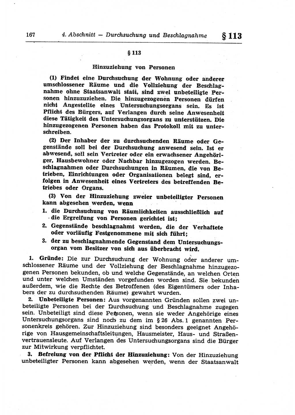 Strafprozeßrecht der DDR (Deutsche Demokratische Republik), Lehrkommentar zur Strafprozeßordnung (StPO) 1968, Seite 167 (Strafprozeßr. DDR Lehrkomm. StPO 19688, S. 167)