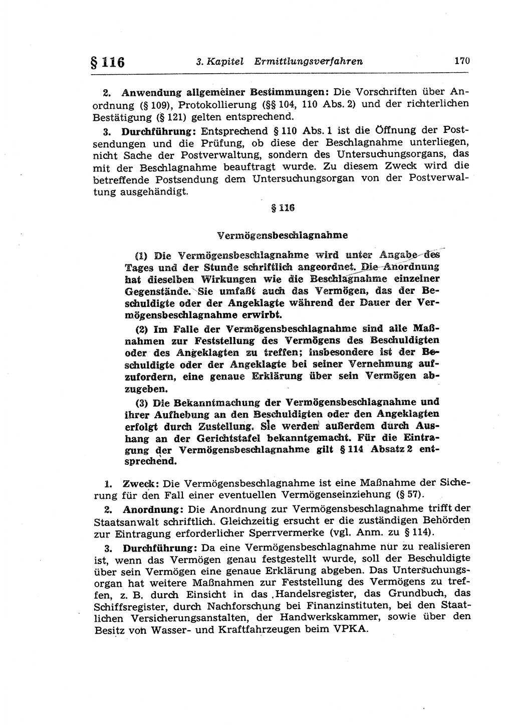 Strafprozeßrecht der DDR (Deutsche Demokratische Republik), Lehrkommentar zur Strafprozeßordnung (StPO) 1968, Seite 170 (Strafprozeßr. DDR Lehrkomm. StPO 19688, S. 170)