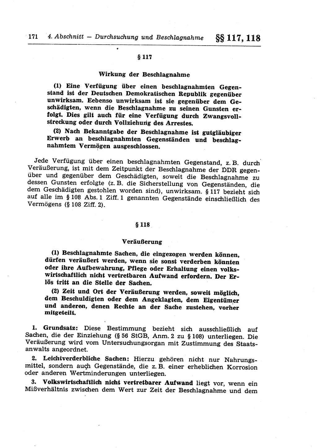 StrafprozeÃŸrecht der DDR (Deutsche Demokratische Republik), Lehrkommentar zur StrafprozeÃŸordnung (StPO) 1968, Seite 171 (StrafprozeÃŸr. DDR Lehrkomm. StPO 19688, S. 171)