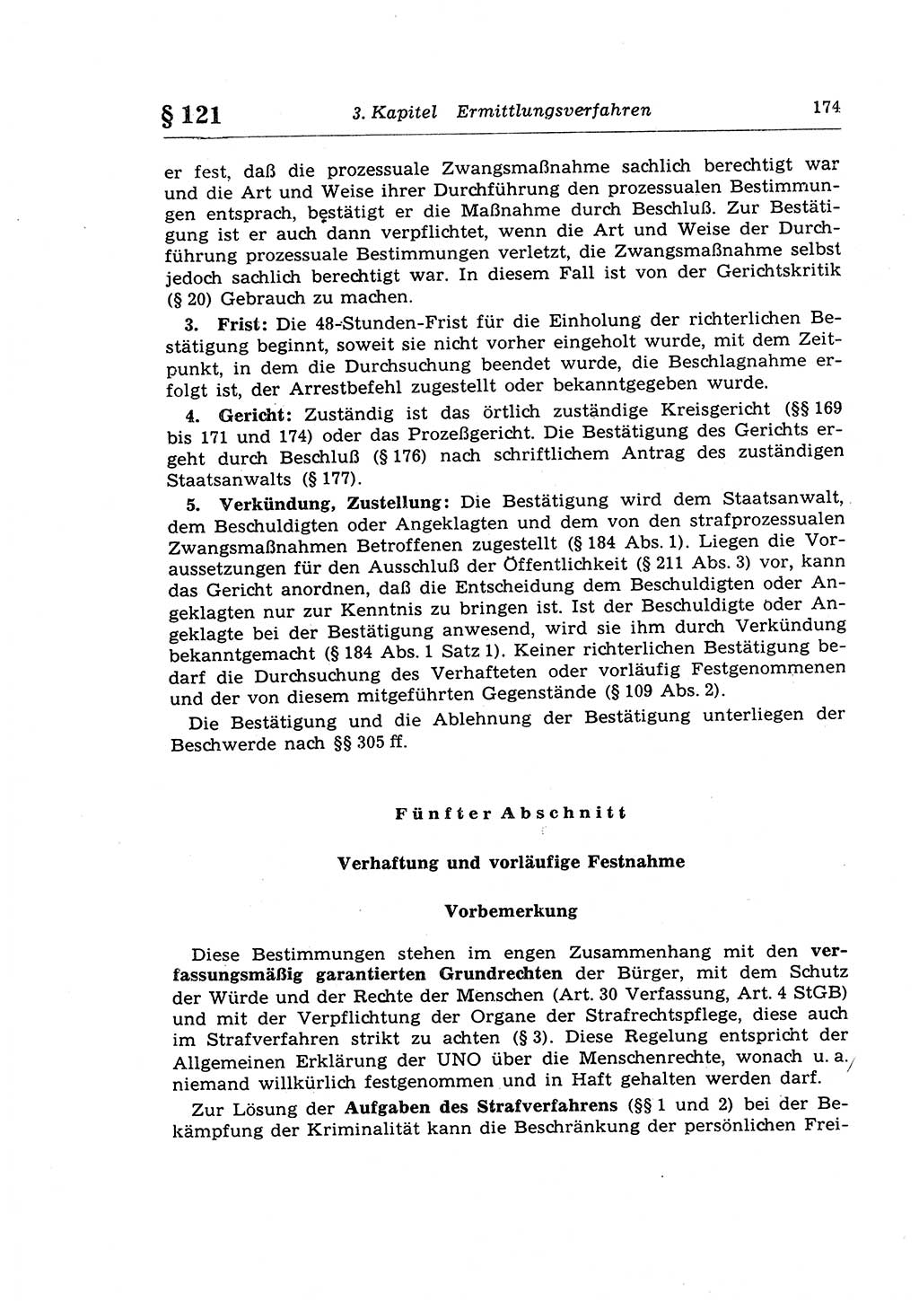 Strafprozeßrecht der DDR (Deutsche Demokratische Republik), Lehrkommentar zur Strafprozeßordnung (StPO) 1968, Seite 174 (Strafprozeßr. DDR Lehrkomm. StPO 19688, S. 174)