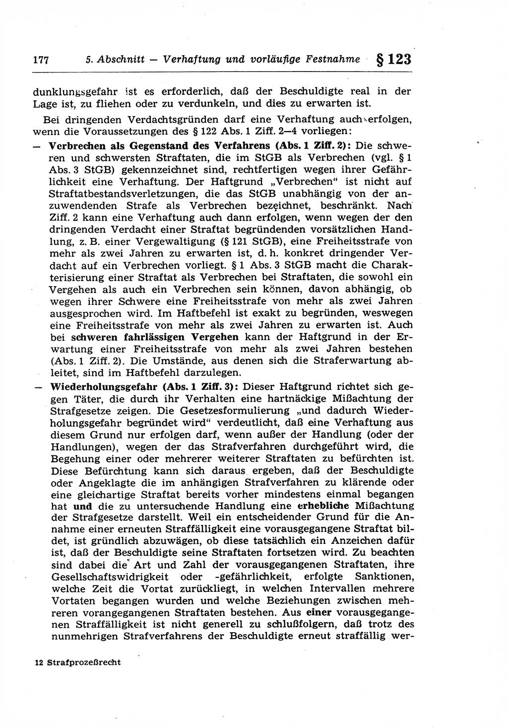 Strafprozeßrecht der DDR (Deutsche Demokratische Republik), Lehrkommentar zur Strafprozeßordnung (StPO) 1968, Seite 177 (Strafprozeßr. DDR Lehrkomm. StPO 19688, S. 177)