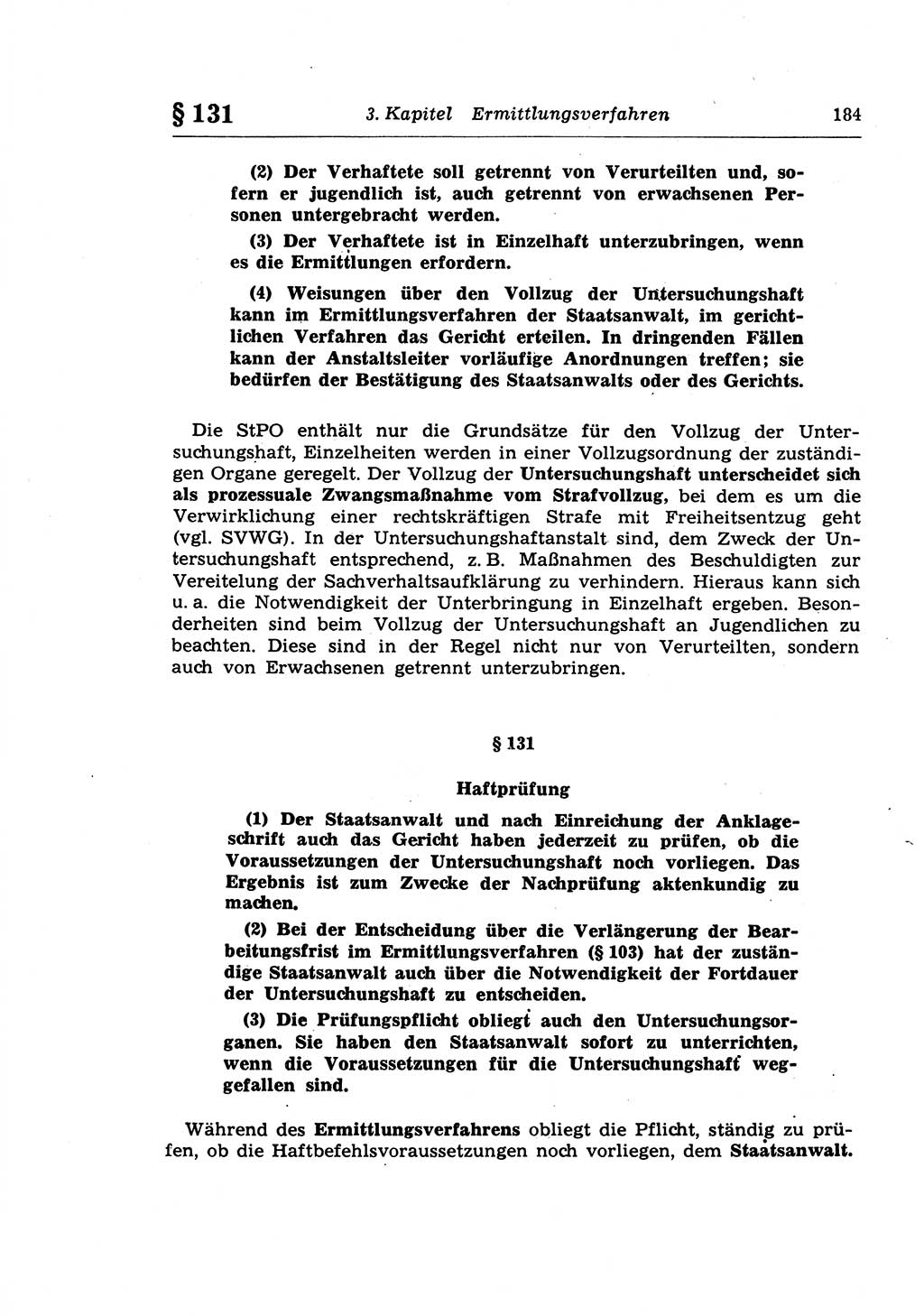 Strafprozeßrecht der DDR (Deutsche Demokratische Republik), Lehrkommentar zur Strafprozeßordnung (StPO) 1968, Seite 184 (Strafprozeßr. DDR Lehrkomm. StPO 19688, S. 184)