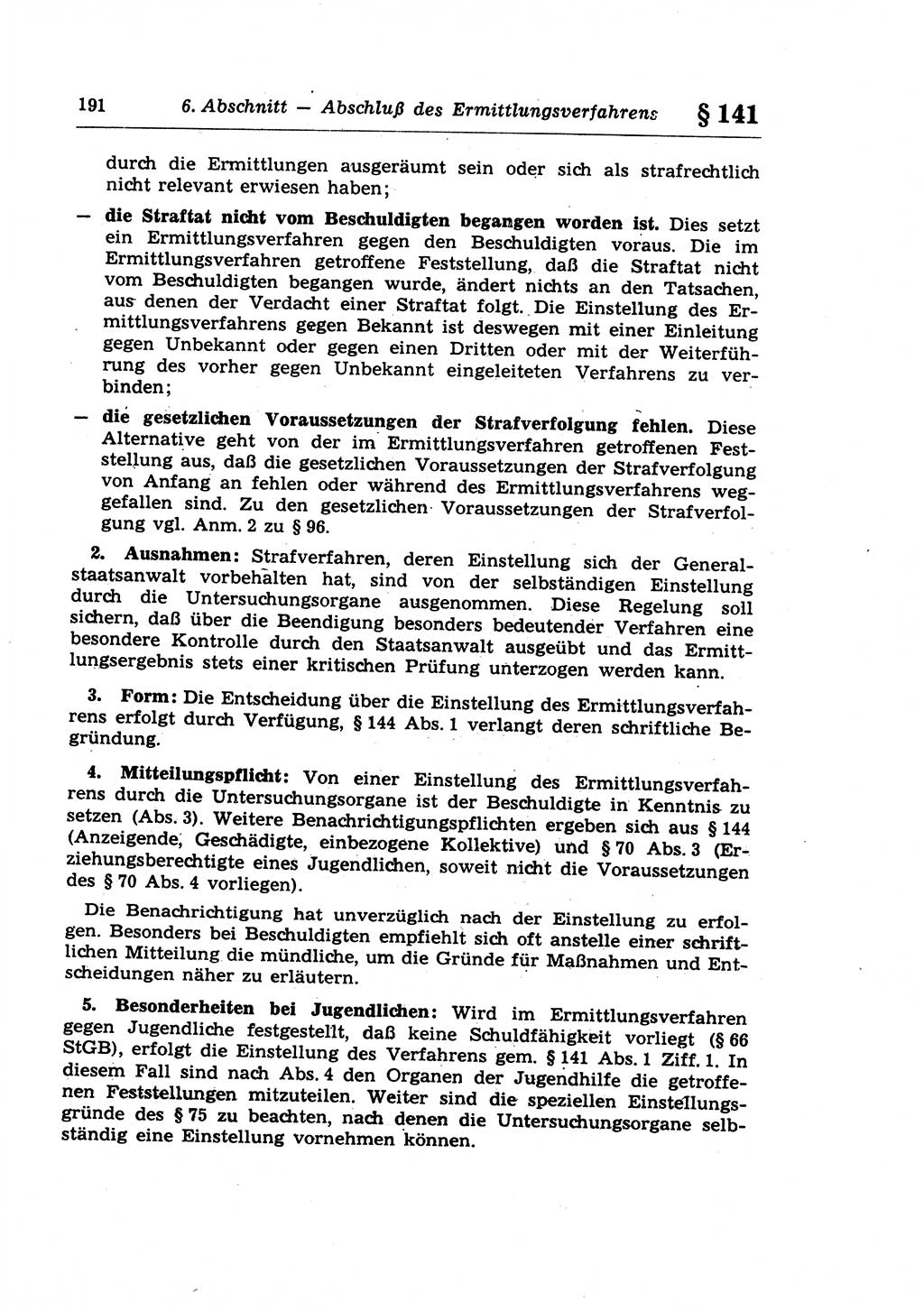 Strafprozeßrecht der DDR (Deutsche Demokratische Republik), Lehrkommentar zur Strafprozeßordnung (StPO) 1968, Seite 191 (Strafprozeßr. DDR Lehrkomm. StPO 19688, S. 191)