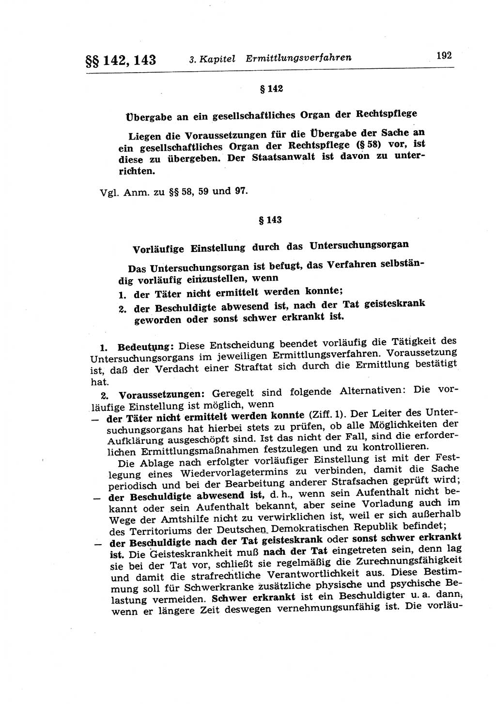 Strafprozeßrecht der DDR (Deutsche Demokratische Republik), Lehrkommentar zur Strafprozeßordnung (StPO) 1968, Seite 192 (Strafprozeßr. DDR Lehrkomm. StPO 19688, S. 192)