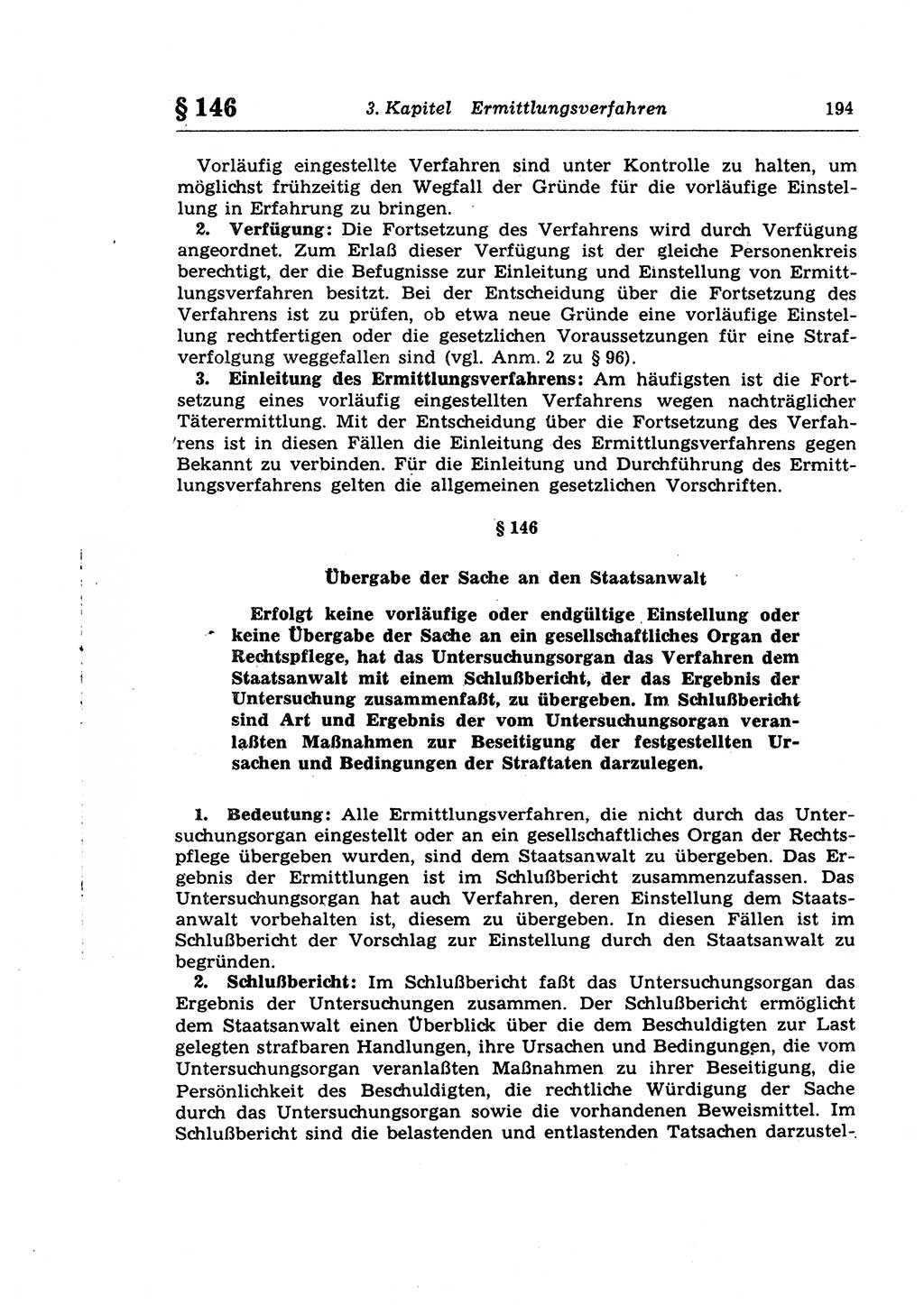 Strafprozeßrecht der DDR (Deutsche Demokratische Republik), Lehrkommentar zur Strafprozeßordnung (StPO) 1968, Seite 194 (Strafprozeßr. DDR Lehrkomm. StPO 19688, S. 194)