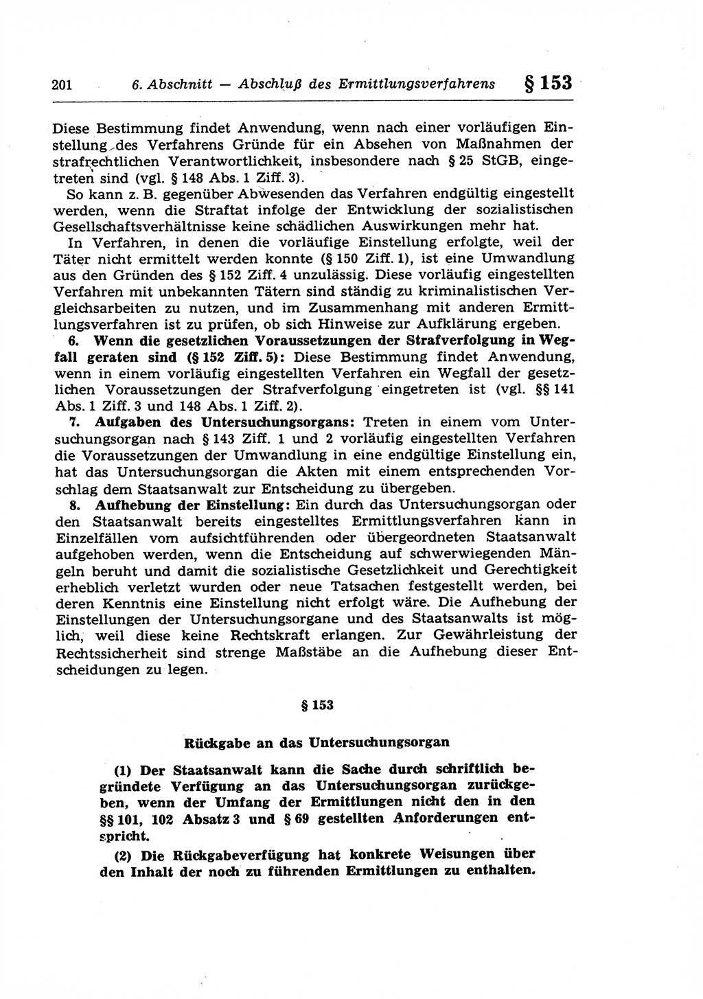 Strafprozeßrecht der DDR (Deutsche Demokratische Republik), Lehrkommentar zur Strafprozeßordnung (StPO) 1968, Seite 201 (Strafprozeßr. DDR Lehrkomm. StPO 19688, S. 201)