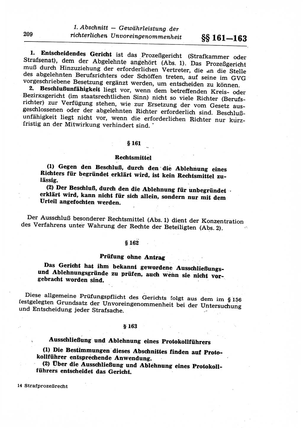 Strafprozeßrecht der DDR (Deutsche Demokratische Republik), Lehrkommentar zur Strafprozeßordnung (StPO) 1968, Seite 209 (Strafprozeßr. DDR Lehrkomm. StPO 19688, S. 209)