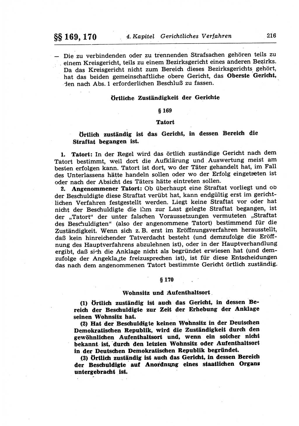 Strafprozeßrecht der DDR (Deutsche Demokratische Republik), Lehrkommentar zur Strafprozeßordnung (StPO) 1968, Seite 216 (Strafprozeßr. DDR Lehrkomm. StPO 19688, S. 216)