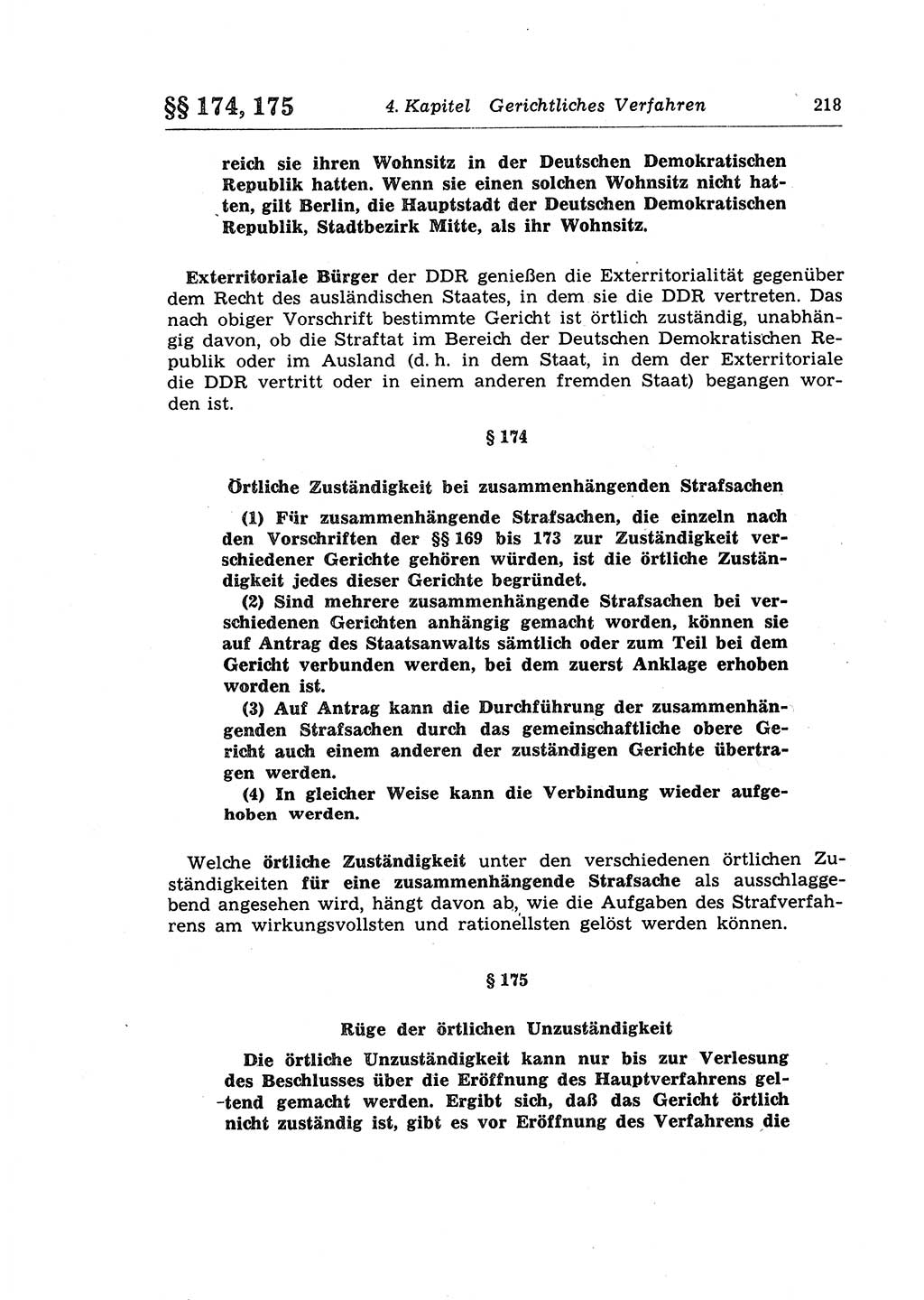 Strafprozeßrecht der DDR (Deutsche Demokratische Republik), Lehrkommentar zur Strafprozeßordnung (StPO) 1968, Seite 218 (Strafprozeßr. DDR Lehrkomm. StPO 19688, S. 218)