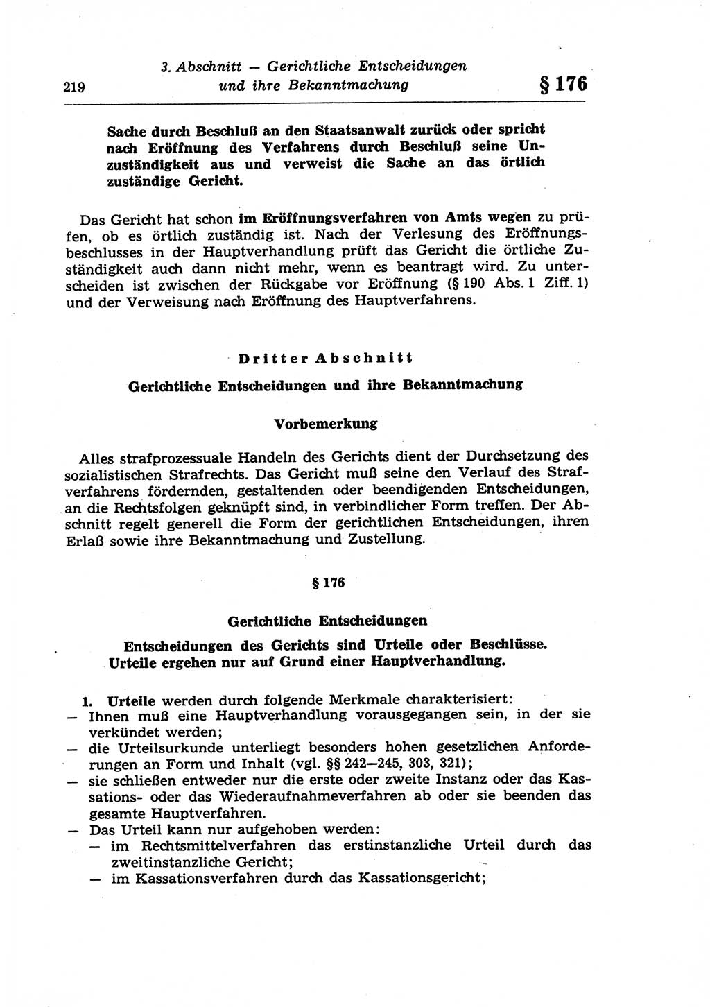 Strafprozeßrecht der DDR (Deutsche Demokratische Republik), Lehrkommentar zur Strafprozeßordnung (StPO) 1968, Seite 219 (Strafprozeßr. DDR Lehrkomm. StPO 19688, S. 219)