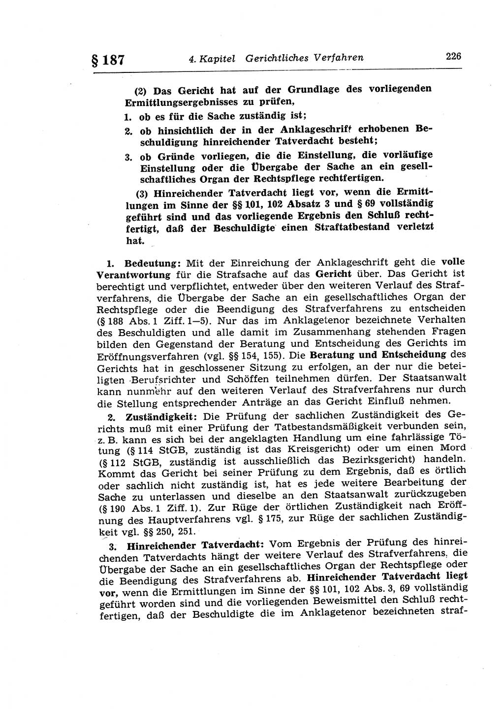 Strafprozeßrecht der DDR (Deutsche Demokratische Republik), Lehrkommentar zur Strafprozeßordnung (StPO) 1968, Seite 226 (Strafprozeßr. DDR Lehrkomm. StPO 19688, S. 226)