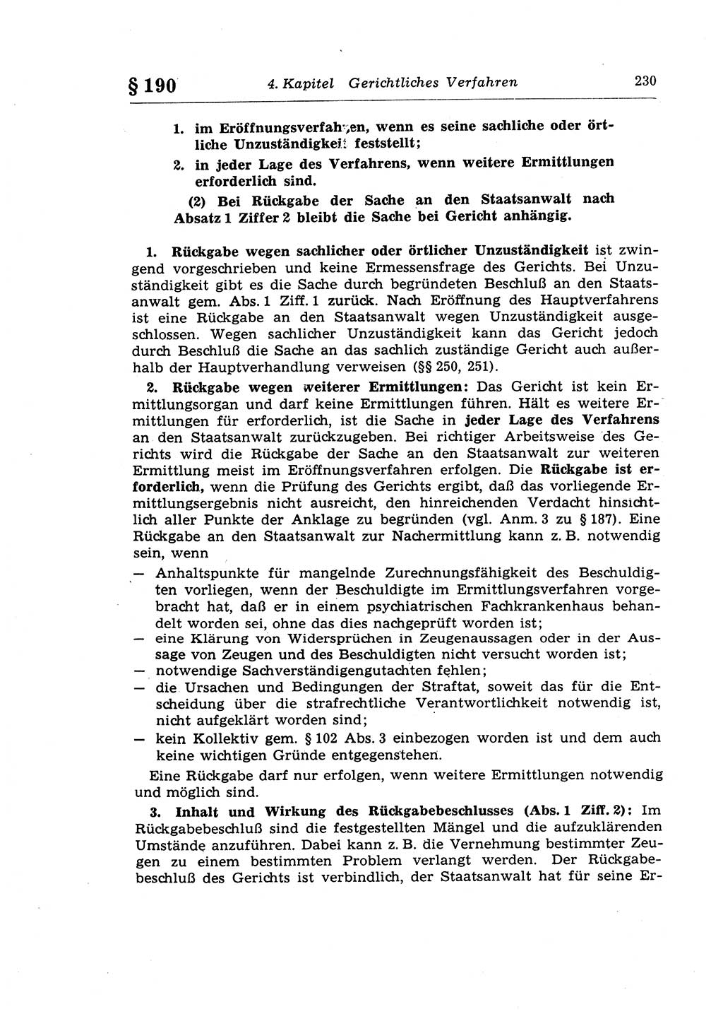 Strafprozeßrecht der DDR (Deutsche Demokratische Republik), Lehrkommentar zur Strafprozeßordnung (StPO) 1968, Seite 230 (Strafprozeßr. DDR Lehrkomm. StPO 19688, S. 230)
