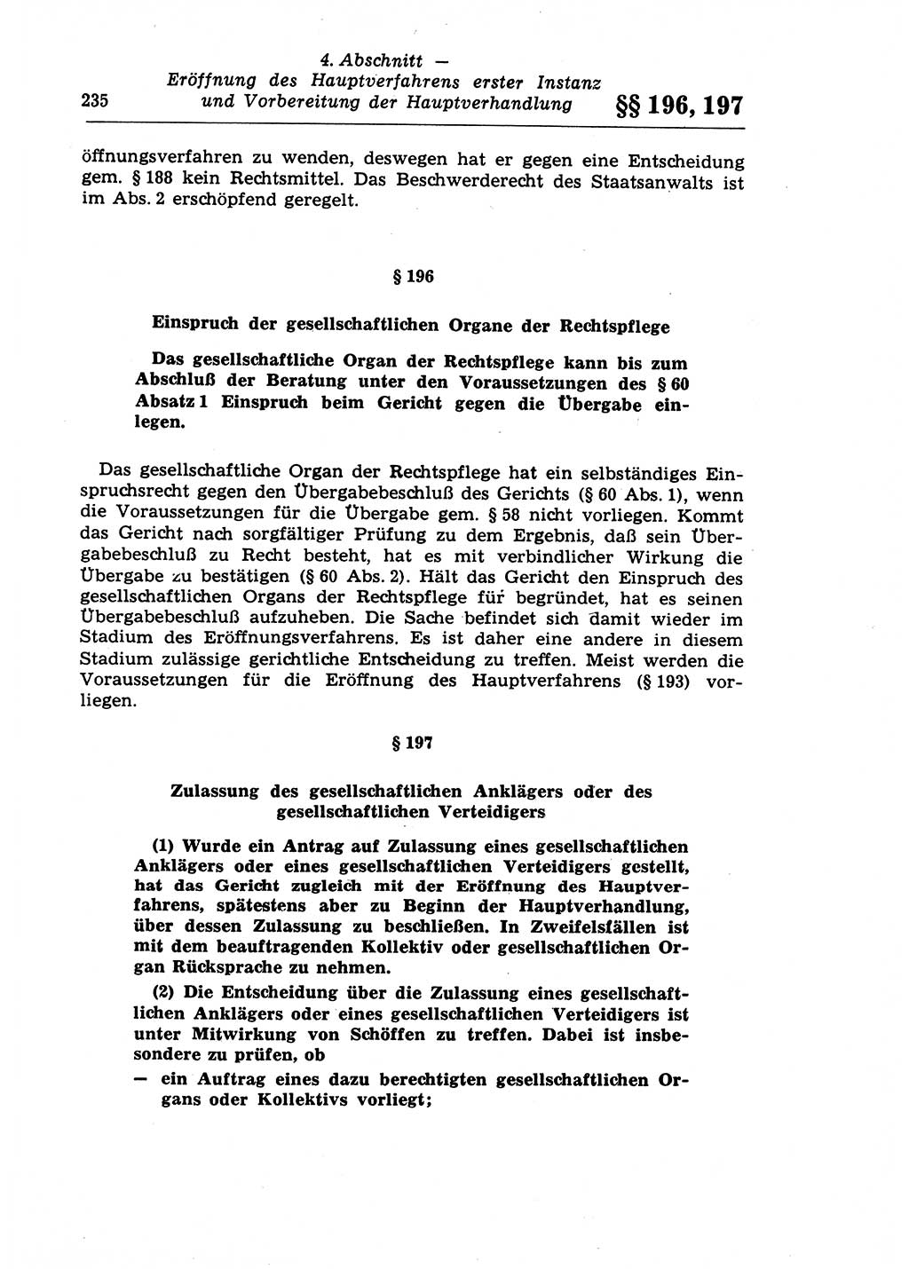 Strafprozeßrecht der DDR (Deutsche Demokratische Republik), Lehrkommentar zur Strafprozeßordnung (StPO) 1968, Seite 235 (Strafprozeßr. DDR Lehrkomm. StPO 19688, S. 235)