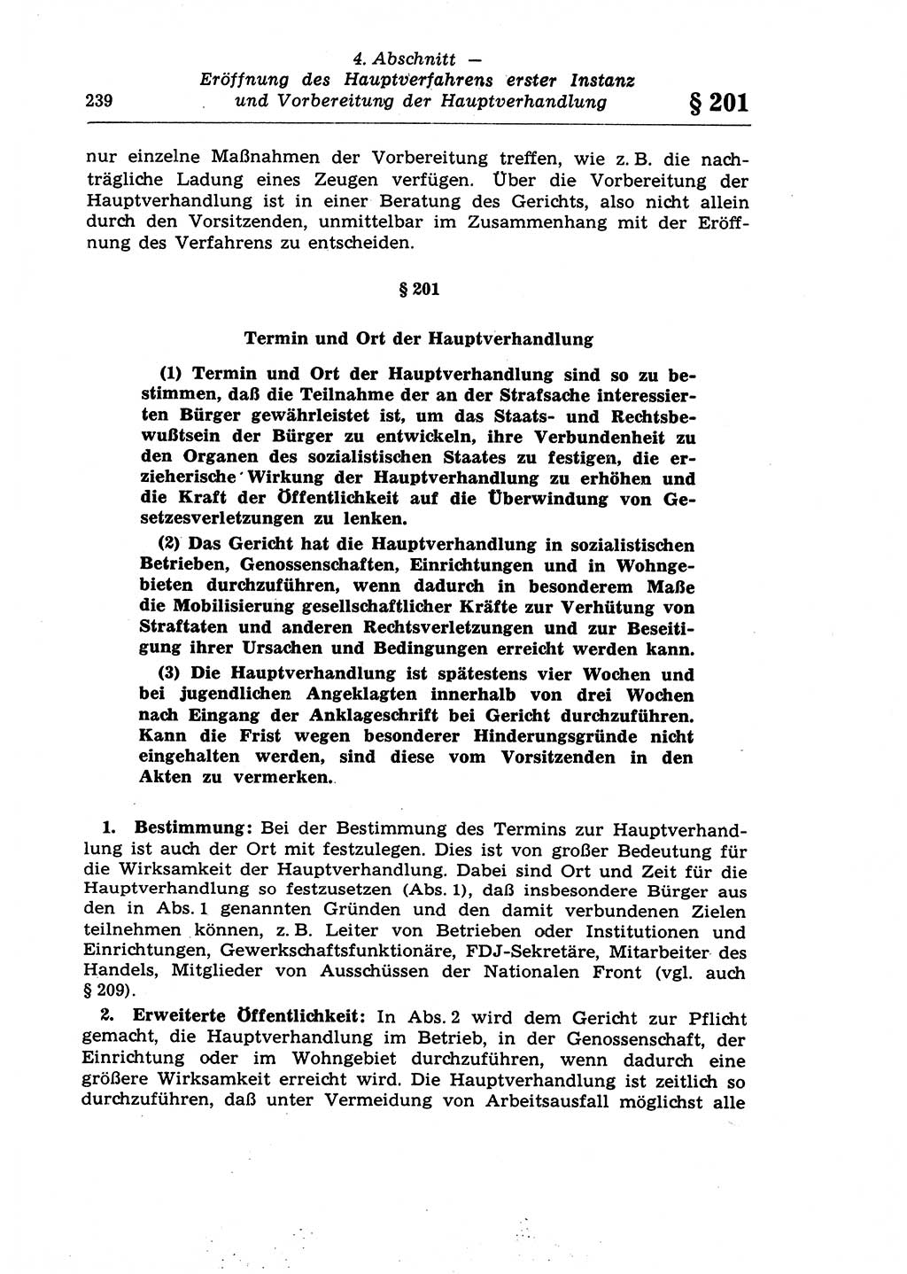 Strafprozeßrecht der DDR (Deutsche Demokratische Republik), Lehrkommentar zur Strafprozeßordnung (StPO) 1968, Seite 239 (Strafprozeßr. DDR Lehrkomm. StPO 19688, S. 239)