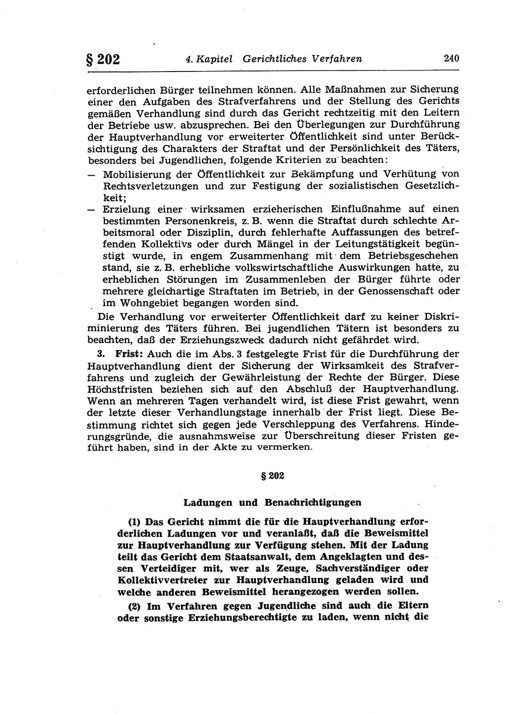 Strafprozeßrecht der DDR (Deutsche Demokratische Republik), Lehrkommentar zur Strafprozeßordnung (StPO) 1968, Seite 240 (Strafprozeßr. DDR Lehrkomm. StPO 19688, S. 240)